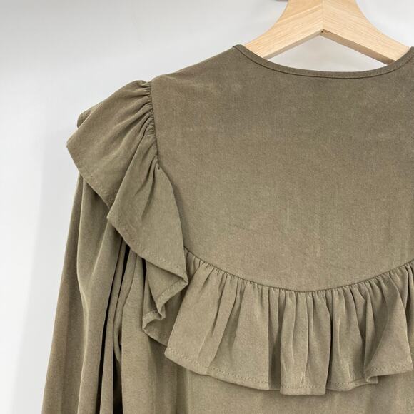 Rachel Pally | Olive Green Boho Peasant Cottagecore Frannie Top M - Picture 7 of 9